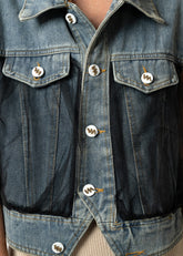 Tulle Panel Denim Vest Vests Kate Hewko 