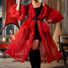 Tulle Polka Dot Cardigan Cardigans Kate Hewko Red One Size 