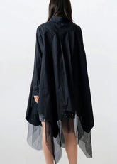 Tulle Trim Asymmetrical Button Up Layering Pieces Kate Hewko 