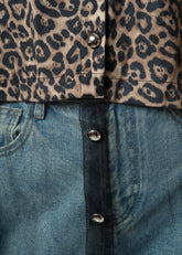 Tulle Trim Leopard Dress Shirt Blouses Kate Hewko 