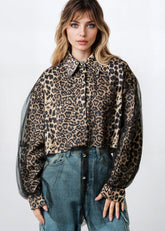 Tulle Trim Leopard Dress Shirt Blouses Kate Hewko 