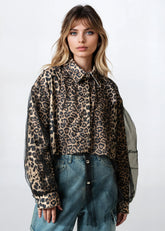 Tulle Trim Leopard Dress Shirt Blouses Kate Hewko 