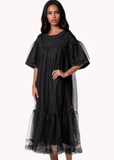 Tulle Wrapped Tee Dress Dresses Kate Hewko Black One size 