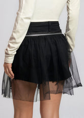 Tulle Zip Denim Shorts Shorts Kate Hewko 