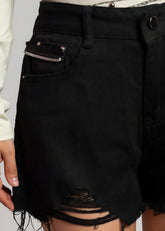 Tulle Zip Denim Shorts Shorts Kate Hewko 