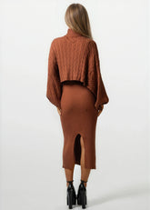 Turtleneck Knitted Dress Set Two Piece Sets Kate Hewko 