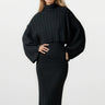 Turtleneck Knitted Dress Set Two Piece Sets Kate Hewko Black One size 