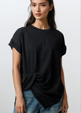 Twist Front Draped Tee Tees Kate Hewko 