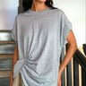 Twist Front Draped Tee Tees Kate Hewko Grey One size 