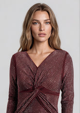 Twist Front Rhinestone Maxi Dress Dresses Kate Hewko 