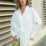 Twist Front Striped Dress Shirt Blouses Kate Hewko 
