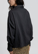 Twist Front Striped Dress Shirt Blouses Kate Hewko 
