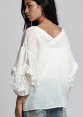 V Neck Puff Sleeve Blouse Blouses Kate Hewko 