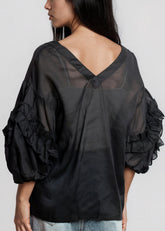 V Neck Puff Sleeve Blouse Blouses Kate Hewko 