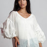 V Neck Puff Sleeve Blouse Blouses Kate Hewko 