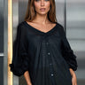 V Neck Puff Sleeve Blouse Blouses Kate Hewko Black One size 