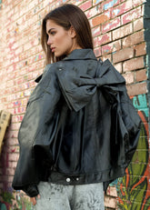 Vegan Leather Bow Jacket Outerwear Kate Hewko 