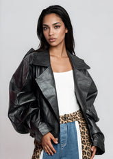 Vegan Leather Bow Jacket Outerwear Kate Hewko 