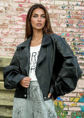 Vegan Leather Bow Jacket Outerwear Kate Hewko 