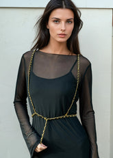 Vegan Leather Braided Harness Chain Belt Belts Kate Hewko 