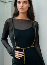 Vegan Leather Braided Harness Chain Belt Belts Kate Hewko 