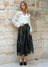 Vegan Leather Tulle Skirt Skirts Kate Hewko 