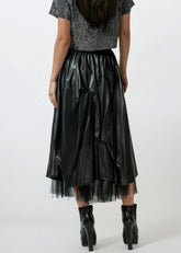 Vegan Leather Tulle Skirt Skirts Kate Hewko 