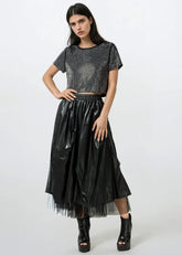 Vegan Leather Tulle Skirt Skirts Kate Hewko 