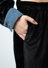 Velvet Denim Contrast Pant Set Two Piece Sets Kate Hewko 