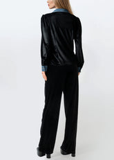 Velvet Denim Contrast Pant Set Two Piece Sets Kate Hewko 