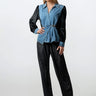 Velvet Denim Contrast Pant Set Two Piece Sets Kate Hewko 