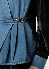 Velvet Denim Contrast Pant Set Two Piece Sets Kate Hewko 