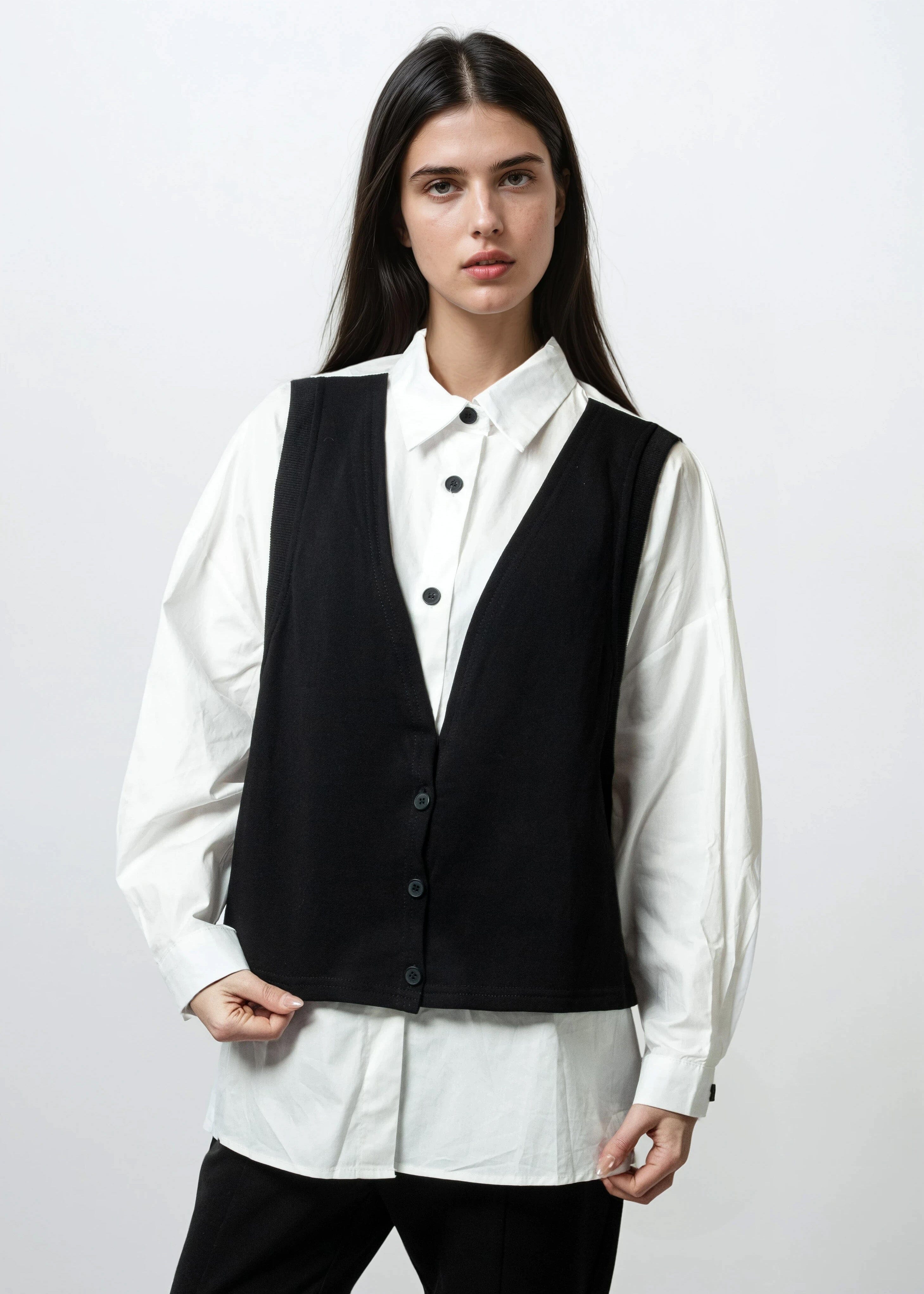 Vest Overlay Dress Shirt - Kate Hewko Vest Overlay Dress Shirt - Kate Hewko