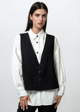 Vest Overlay Dress Shirt Blouses Kate Hewko 