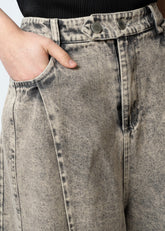 Wide Leg Washed Denim Jeans Pants Kate Hewko 