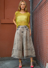 Wide Leg Washed Denim Jeans Pants Kate Hewko 