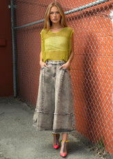 Wide Leg Washed Denim Jeans Pants Kate Hewko 
