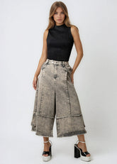 Wide Leg Washed Denim Jeans Pants Kate Hewko 