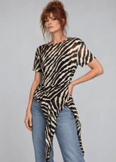 Zebra Side Tie Asymmetrical Blouse Blouses Kate Hewko Zebra S 
