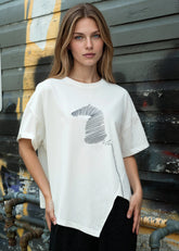 Zebra Stitch Asymmetric Tee Tees Kate Hewko 