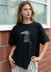 Zebra Stitch Asymmetric Tee Tees Kate Hewko 