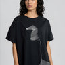 Zebra Stitch Asymmetric Tee Tees Kate Hewko Black One size 