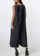 Zip Front Washed Denim Jumpsuit Rompers Kate Hewko 