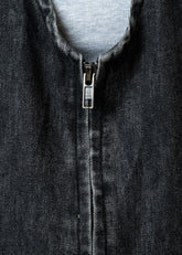 Zip Front Washed Denim Jumpsuit Rompers Kate Hewko 