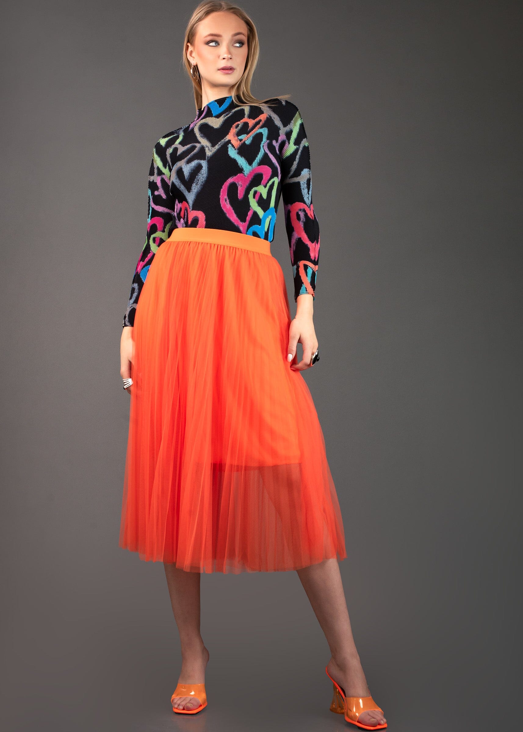 A-line Pleated Tulle Skirt Skirts Kate Hewko 