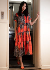 Abstract Animal Print Dress Dresses Kate Hewko Orange One Size 