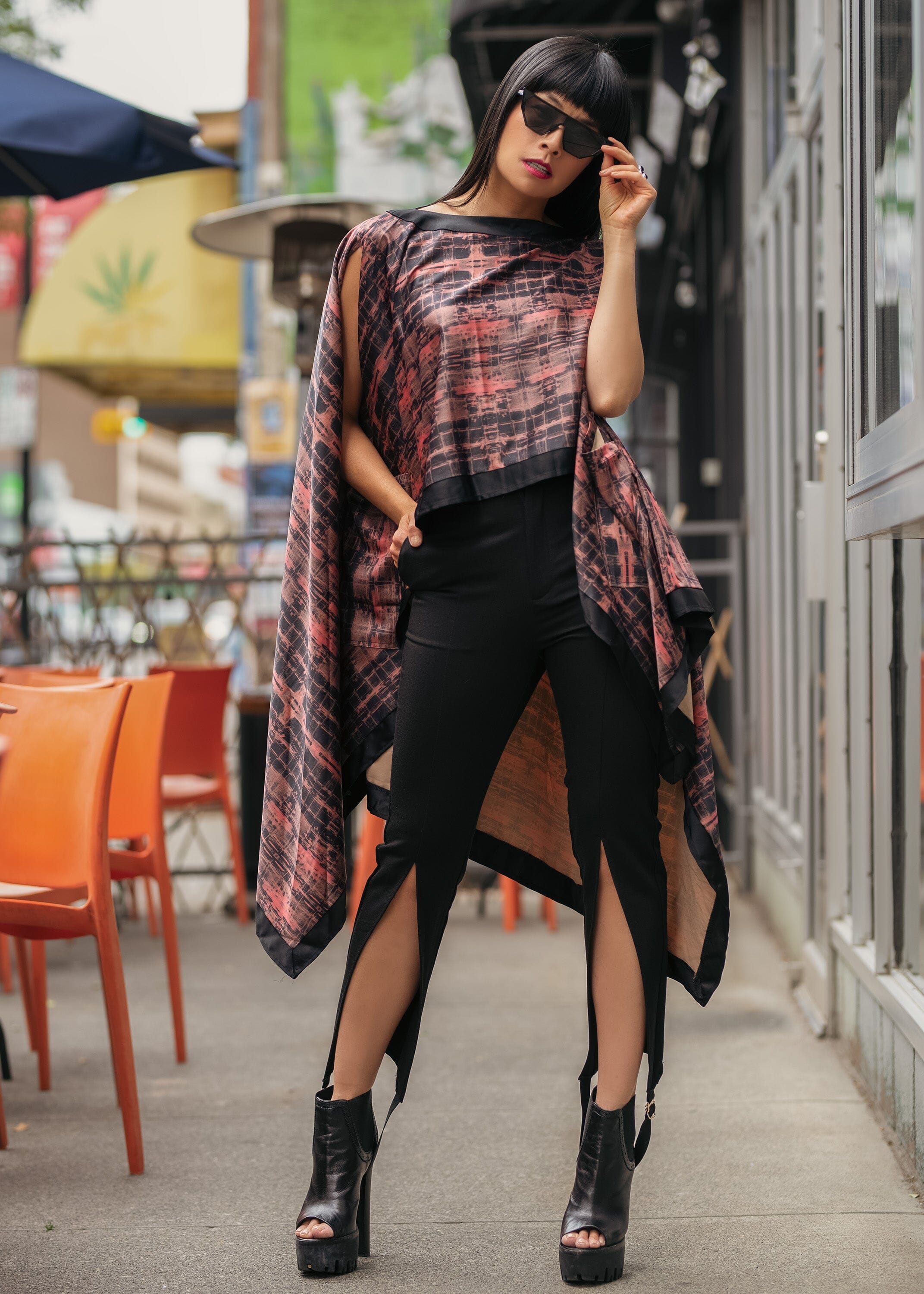 Abstract Print Poncho Blouse Blouses Kate Hewko 