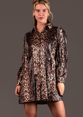 Animal Print Cinched Sleeve Blouse Blouses Kate Hewko 