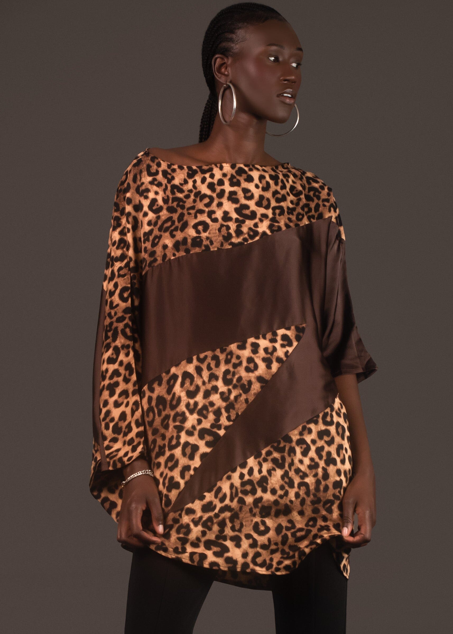 Asymmetric Leopard Tunic Blouses Kate Hewko 