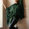Asymmetrical Draped Blouse Blouses Kate Hewko Green One Size 